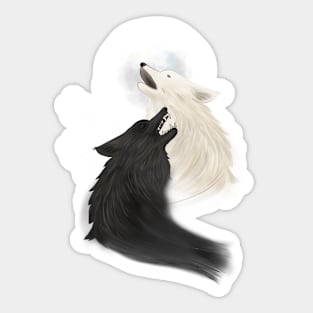 The legend of the two wolves - illustration of the inspiring and meditative tale Sticker